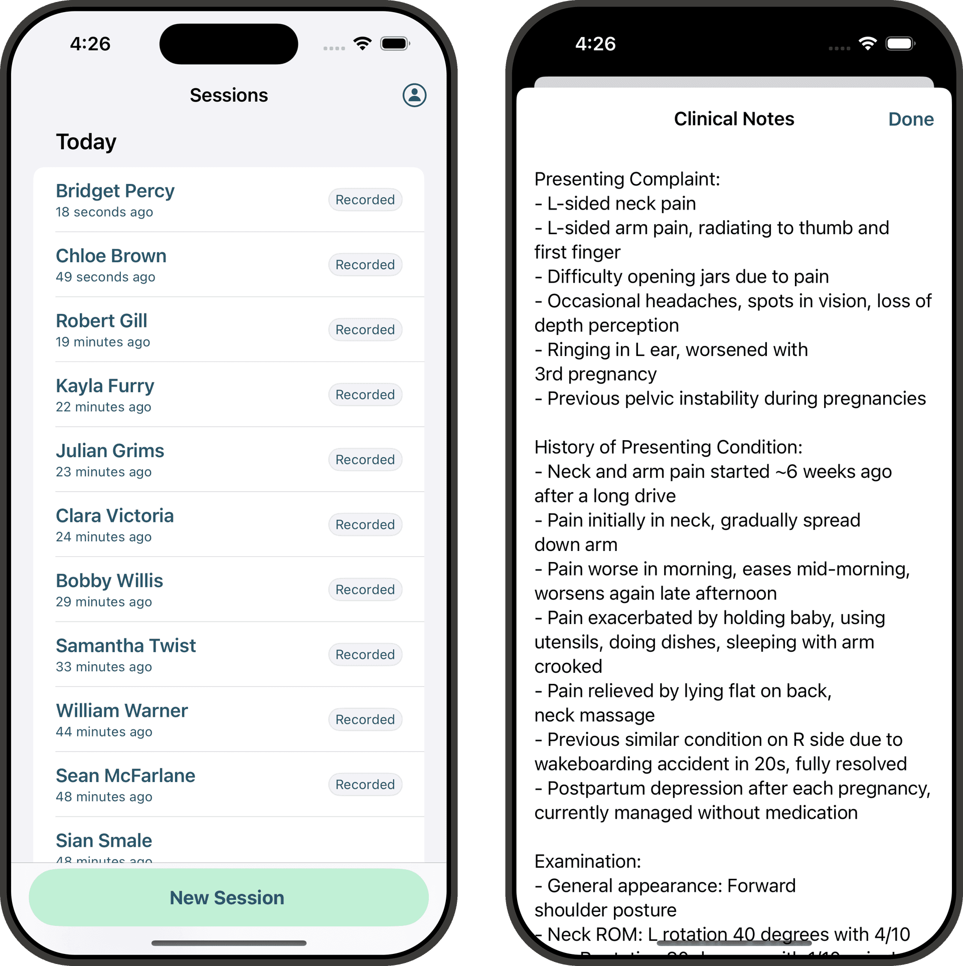 PatientNotes for iPhone
